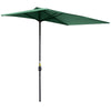 Outsunny Balcony Half Parasol Semi Round Umbrella Patio Crank Handle (2.3 m, Green)- NO BASE INCLUDED