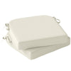 Outsunny Outdoor Chair Seat Cushions Set of 2, Garden Chair Cushions with 7cm Thick Foam & Ties, Cream White
