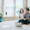 HOMCOM 16'' Pedestal Stand Fan, 3 Speed 3 Mode, 85Â° Oscillation, LED Panel, 3M Remote Controller, Height Adjustable for Living Room, Bedroom, Garage, Office, Black and White