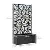 Outsunny Outdoor Metal Planter, with Back Trellis - Black