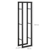 HOMCOM Metal Firewood Log Holder Tall Firewood Rack Indoor Outdoor Fireplace Wood Storage Shelf with Side Rails, Rust-Resistant, Black, 40W x 25D x 150H cm