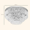 HOMCOM Set of 2 Modern Crystal Ceiling Lights, Chandeliers, Pendant Lamps w/ 7 Lights, E14 Fittings for Living Room, Bedroom, Silver