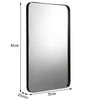 Bathroom Wall Mirror with Rounded Corner for Washroom-Black