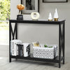 2 Tier Wooden Console Table-Black