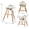 Dual Wooden Combination Modern Padded Highchair