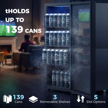 HOMCOM 90L Drinks Fridge in Black