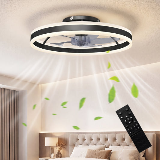 HOMCOM Ceiling Fan with Light and Remote in Black