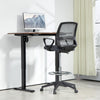 Vinsetto 102.5-126cm Draughtsman Office Chair, with Footrest - Grey