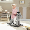 AIYAPLAY Baby Rocking Horse, Plush Ride on Toy with Handle Grip, Sound and Doll, Toddler Animal Rocker for Kids Aged 2-5, Grey