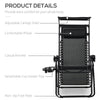 Outsunny Folding Zero Gravity Sun Lounger, with Sun Canopy - Black