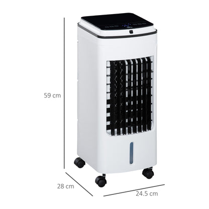 HOMCOM 3-in-1 Evaporative Air Cooler with 4L Water Tank in White