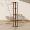 HOMCOM RGB LED Floor Lamp with Shelves, Modern Dimmable Standing Lamp with Remote Control, Adjustable Brightness & Speed for Living Room, Bedroom, Office, Rustic Brown