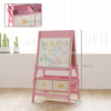 AIYAPLAY Art Easel for Kids, Double-Sided Whiteboard/Blackboard with Paper Roll, Two Storage Boxes, for Ages 3-8 Years, Pink