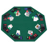 HOMCOM 1.2m/48 Inches Foldable Poker Table Top 8 Players Blackjack Tables Chip Trays