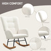 HOMCOM Teddy Fleece Rocking Chair - Cream White