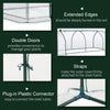 Outsunny Mini Greenhouse, Small Polytunnel Green House with Zipped Doors, Steel Frame for Garden Patio, 250 x 100 x 80cm, Clear