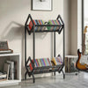 HOMCOM 50 CD Storage Rack, 2-Tier Metal CD Storage Unit, Free Standing, Easy to Assemble, Black