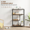 HOMCOM 4-Tier Bookshelf with Open Shelves - Rustic Brown