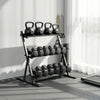 SPORTNOW 3-Tier Adjustable Dumbbell Rack, Heavy-Duty Weight Rack for Dumbbells, Kettlebells and Multiple Balls, Space-Saving Weight Storage Stand for Home Gym, 200 KG Capacity