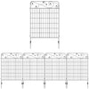 Outsunny Decorative Garden Fencing, 4PCs Outdoor Picket Fence Panels, 43in x 11.5ft Rustproof Metal Wire Landscape Flower Bed Border Edging Animal Barrier, Black