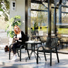 Outsunny 3 Pieces Patio Bistro Set with Stackable Chairs, Tempered Glass Table, for Outdoor, Balcony, Patio, Garden Charcoal Grey