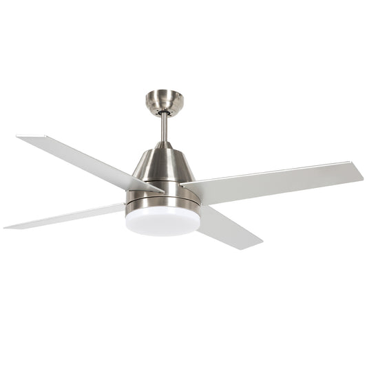 HOMCOM Ceiling Fan with LED Light in Silver and Black