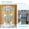 PawHut Large Metal Bird Cage with Perches, Food Bowls, Swing, for Budgies, Parakeets, White
