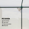 Outsunny Mini Greenhouse, Garden Tomato Growhouse with Roll-Up Door and 2 Mesh Windows, PE Cover, 200 x 75 x 188 cm, White
