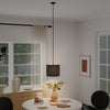 HOMCOM Linen Pendant Light, Bedside Ceiling Lamps with E27 Bulb, Modern Hanging Lights for Living Room, Bedroom, Kitchen, Hallway, Black