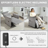 HOMCOM Power Recliner Chair, Reclining Chair with Remote, Pocket Springs, Silent Motor and Side Pockets, Grey