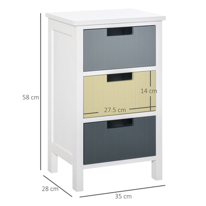 HOMCOM 3 Drawer Storage Tower in Multi Colour