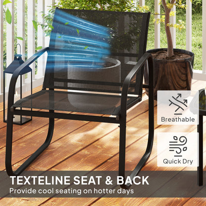 Outsunny Three-Piece Garden Seating Set in Black