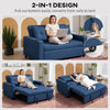 HOMCOM Two-Seater Pull-Out Sofa Bed - Dark Blue