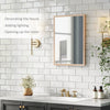 HOMCOM Wall Bathroom Mirror, 70 x 50 cm Wall-Mounted Mirror for Living Room, Bedroom, Hallway, Natural Wood