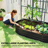 Outsunny Galvanised Raised Garden Bed with Arched Trellis, 5 x 3 x 6ft Metal Raised Bed for Garden with Open Bottom, Dark Grey