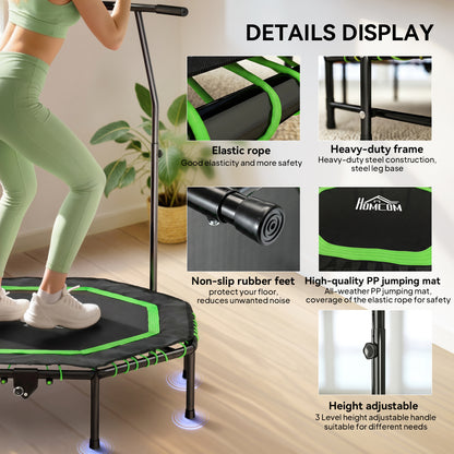 HOMCOM 48" Octagonal Mini Fitness Rebounder Trampoline in Green