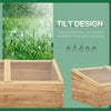 Outsunny Wooden Cold Frame Greenhouse Garden Polycarbonate Grow House with Independent Openable Top Covers for Flowers, Vegetables, Plants, 100 x 50 x 36 cm, Natural
