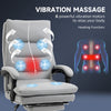 Vinsetto Office Chair with Footrest, Double Padding Ergonomic Desk Chair with 6-Point Vibration Massage and Back Heating, Microfibre Fabric with 135Â° Reclining Back, Grey