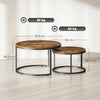 HOMCOM Set of Two Wood-Effect Stacking Tables - Rustic Brown