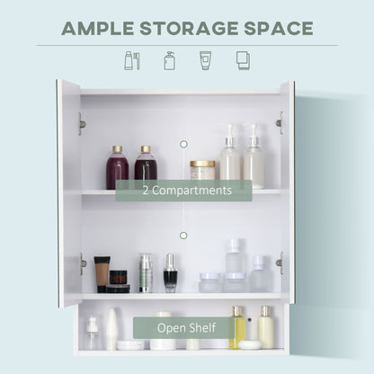 kleankin Bathroom Cabinet with Mirror in White