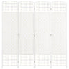 HOMCOM 4 Panel Folding Room Divider, Privacy Screen, Freestanding Paravent Partition Separator for Living Room, Bedroom and Office, 160 x 170cm, White
