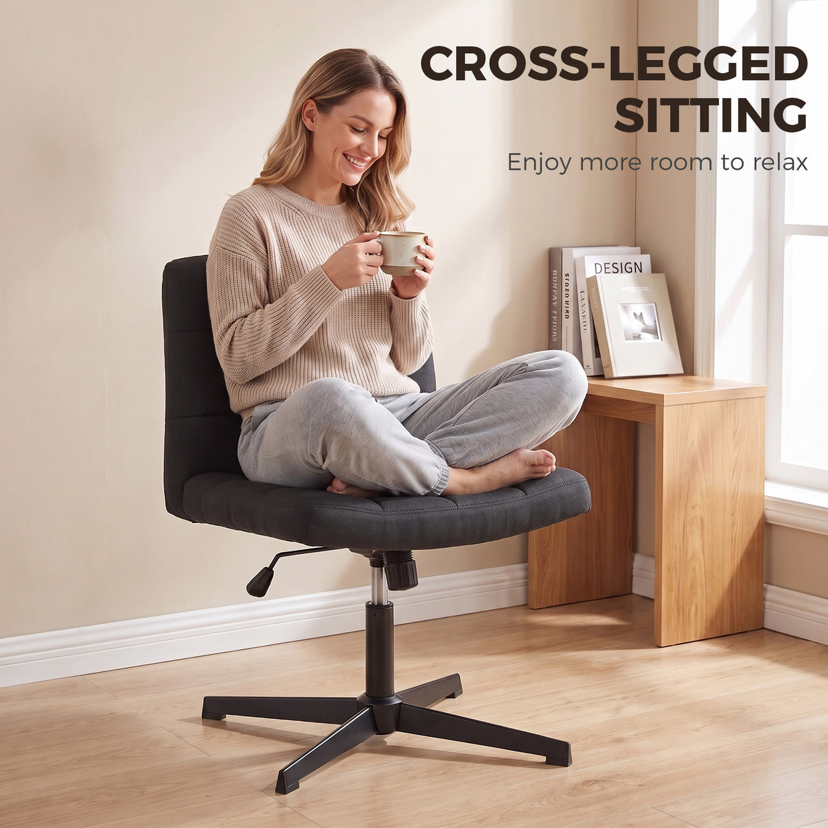HOMCOM Armless Office Chair in Black