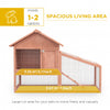 PawHut 2 Tier Rabbit Hutch Outdoor Water Resistant Asphalt Roof Ramp Sliding Tray 144 x 64.5 x 100 cm - Natural wood