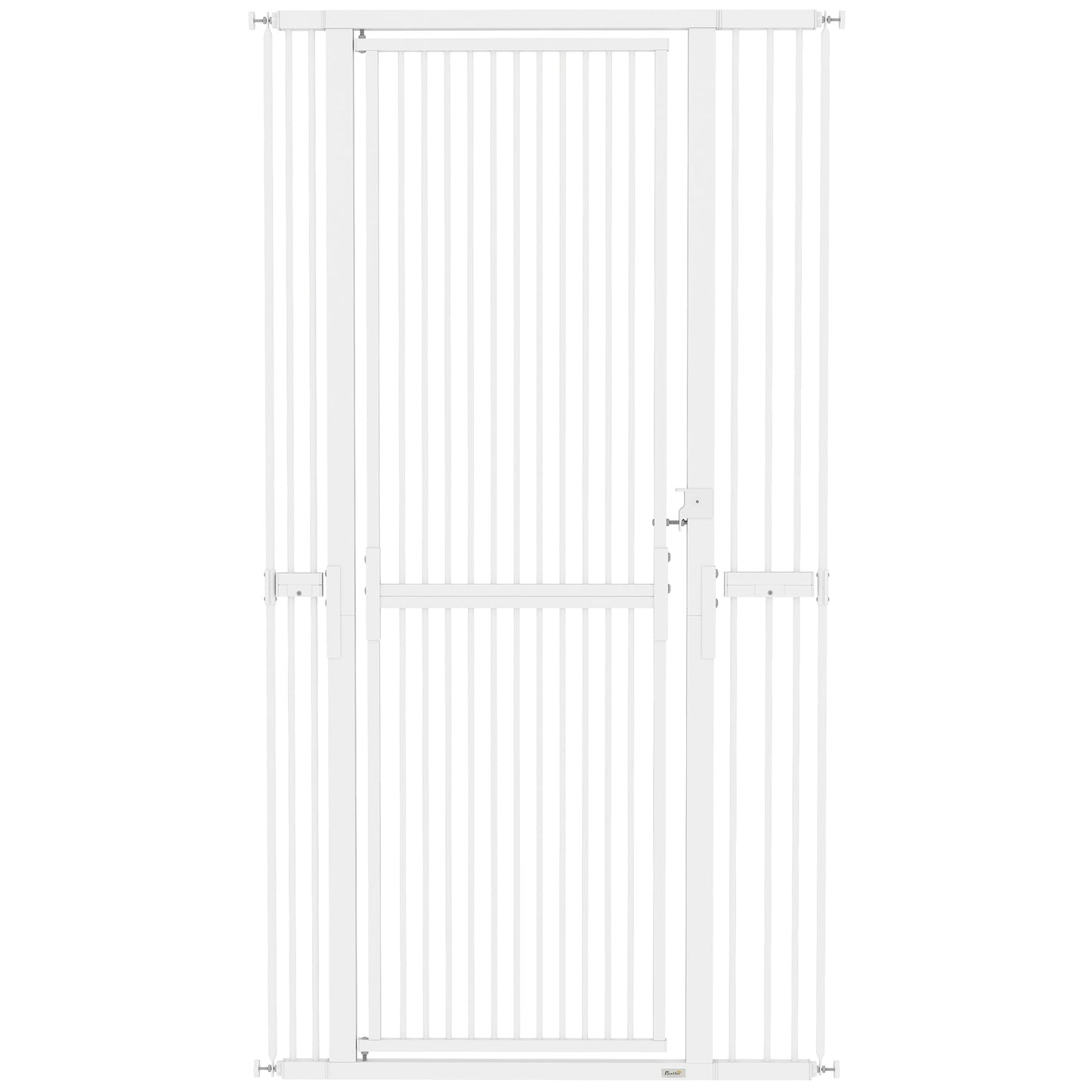 PawHut 180cm Extra Tall Pet Gate with 3.5 cm Narrow Gap, Pressure Mounted No Drilling Cat Gate for Doorways, 77-104cm Width