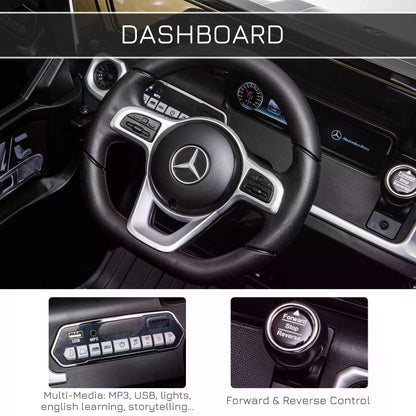 سيارة ركوب كهربائية للأطفال من HOMCOM Mercedes Benz G500 بجهد 12 فولت مع جهاز تحكم عن بعد
