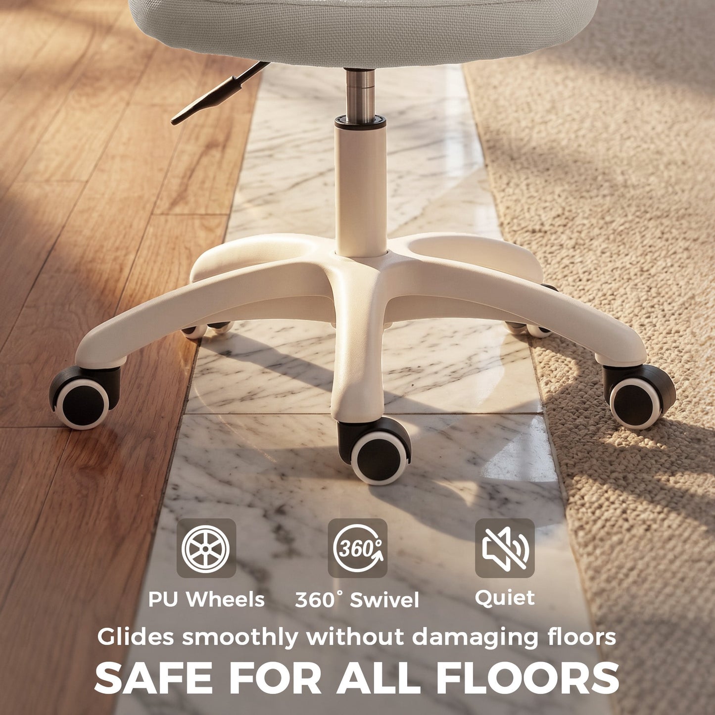 HOMCOM Office Chair, Armless Computer Desk Chair with Breathable Mesh, Adjustable Height, Swivel Wheels, Grey