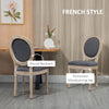 HOMCOM Set of Two French-Inspired Wooden Dining Chairs - Grey