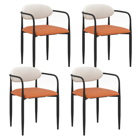 Set of 4 Modern Faux Leather Upholstered Dining Chairs on a white background