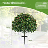 Set of 2 Artificial Holly and Red Berry Topiary Trees for Yard