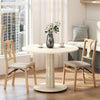 Set of 2 Folding Dining Chairs with Soft Padded Seat and Smooth Solid Backrest-Beige